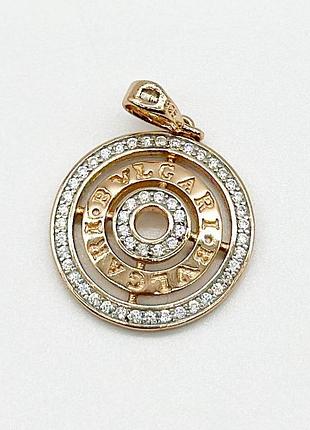 Срібний підвіс в стилі "bvlgari" зі вставкою фіаніт