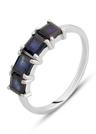 Серебряное кольцо komilfo с натуральным сапфиром 1.792ct, вес изделия 2,04 гр (2143277) 18 размер