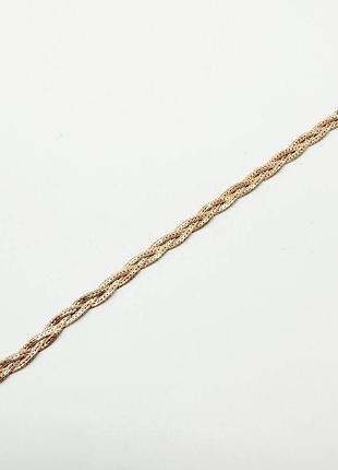 Серебряный браслет, плетение коса, размер 17 см x 0,6 см, вес: 4.0 г