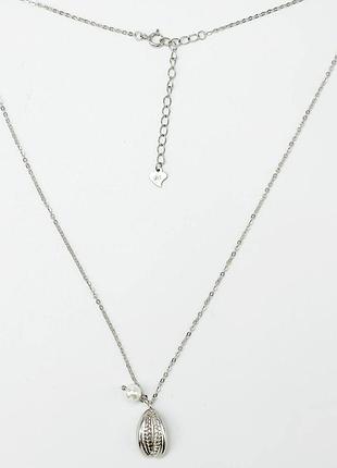 Серебряное колье со вставкой sea shell pearl, размер 43 см x 0,1 см, вес: 4.7 г