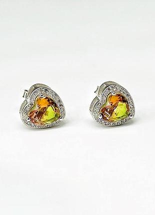 Серебряные серьги с фианитами