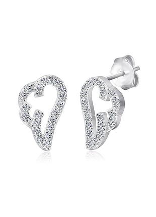 Серебряные серьги с фианитами