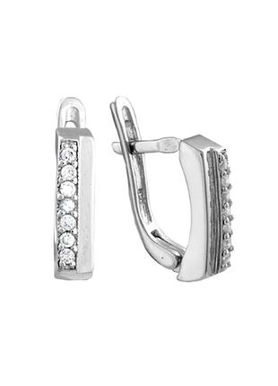 Серебряные серьги с фианитами
