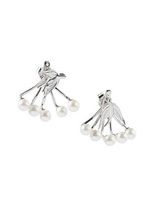 Серебряные серьги со вставкой sea shell pearl