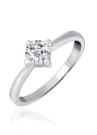 Серебряное кольцо с фианитами, размер 16,8, вес: 1.8 г