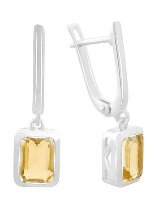 Срібні сережки komilfo з цитрином nano 2.417ct (2171874)
