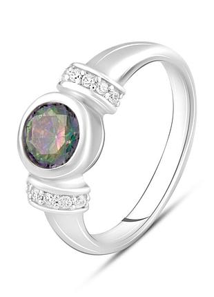 Серебряное кольцо komilfo с мистик топазом 1.75ct, вес изделия 3,31 гр (2112877) 17 размер