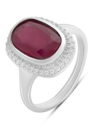 Серебряное кольцо komilfo с натуральным рубином 6.048ct, вес изделия 5,98 гр (2188001) 17.5 размер