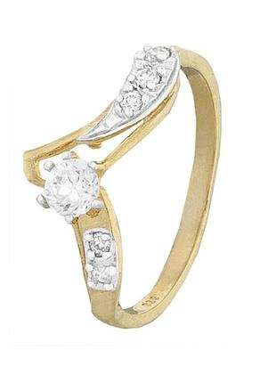 Серебряное кольцо с фианитами, размер 15,9, вес: 1.9 г