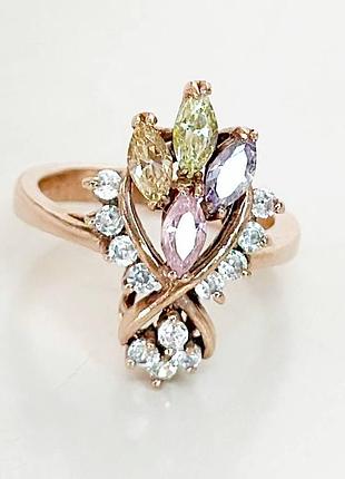 Серебряное кольцо со вставкой фианит, размер 18,0, вес: 5.0 г