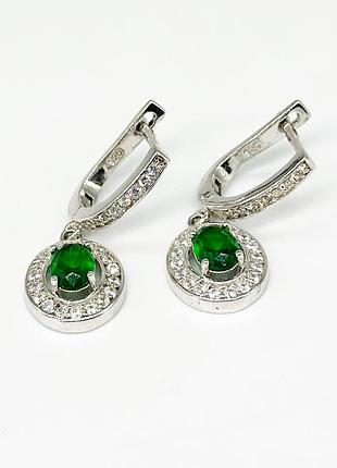 Серебряные серьги с фианитами