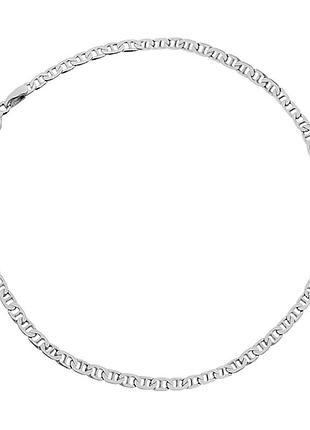 Серебряный браслет, плетение гуччи марина (барли), размер 19 см x 0,4 см, вес: 3.0 г