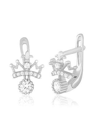 Серебряные серьги с фианитами