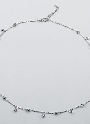 Срібне кольє в стилі "van cleef та arpels" з фіанітами