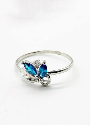 Серебряное кольцо со вставкой фианит, размер 18,0, вес: 1.5 г