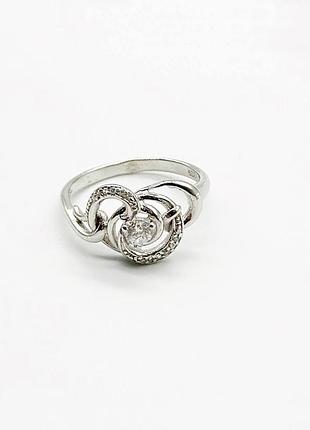 Серебряное кольцо со вставкой фианит, размер 17,0, вес: 2.8 г