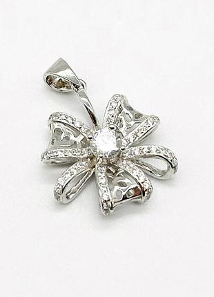 Серебряная подвеска родированная со вставкой фианит