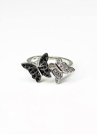 Срібна каблучка в стилі "van cleef та arpels" з фіанітами, розмір 16,5, вага: 2.6 г
