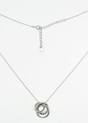 Срібне кольє родоване в стилі "tiffany", розмір 50 см x 0,1 см, вага: 3.8 г