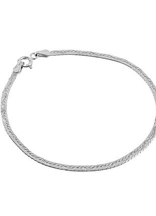 Серебряный браслет, плетение плоская лента, размер 18 см x 0,25 см, вес: 2.0 г