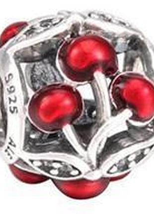 Серебряная бусина pandora "сладкие вишни"