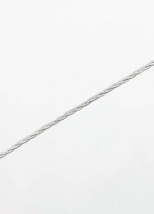 Серебряный браслет, плетение коса, размер 18 см x 0,3 см, вес: 3.0 г