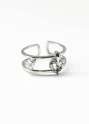 Серебряное кольцо со вставкой swarovski zirconia, размер 17,5, вес: 2.2 г