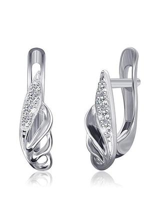 Серебряные серьги с фианитами