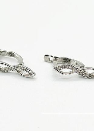 Серебряные серьги с фианитами