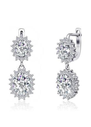 Серебряные серьги с фианитами