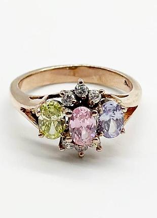 Серебряное кольцо со вставкой фианит, размер 18,0, вес: 3.9 г