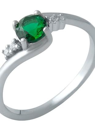 Серебряное кольцо komilfo с изумрудом nano 0.377ct, вес изделия 1,84 гр (2000884) 17 размер