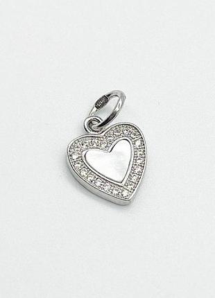 Срібна підвіска в стилі "van cleef та arpels" зі вставкою перламутр