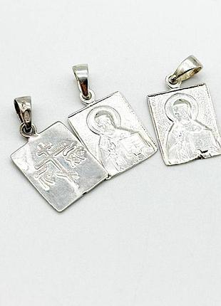 Срібна підвіска "пресвята богородиця з немовлям"