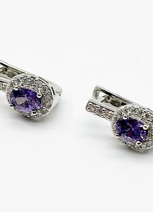 Серебряные серьги с фианитами