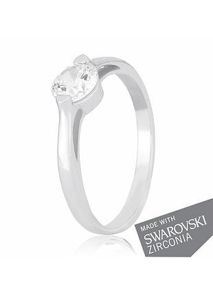Серебряное кольцо со swarovski, размер 18,5, вес: 1.3 г