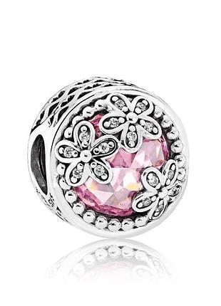 Серебряное ожерелье pandora "поляна маргариток"