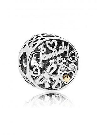 Серебряное кольцо pandora "family"