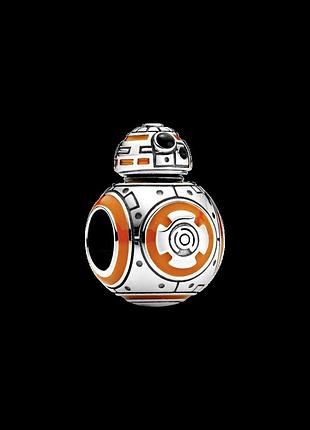 Серебряные бусины pandora "дроид bb-8" звездные войны