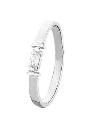 Серебряное кольцо с фианитами, размер 16,0, вес: 1.3 г