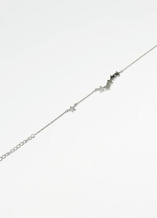 Серебряный браслет родированный, размер 15,5 см x 0,1 см, вес: 2.0 г