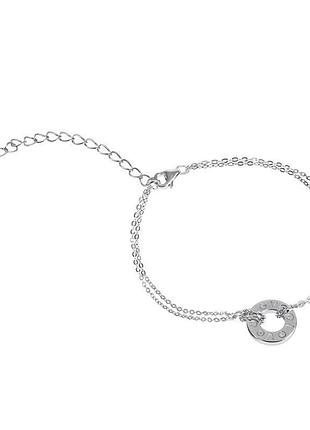 Серебряный браслет с фианитами, размер 15 см x 5 см, вес: 3.3 г