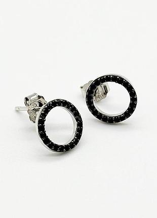 Серебряные серьги со вставкой фианит