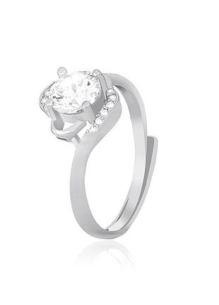 Серебряное кольцо с фианитами, размер 16,0, вес: 1.9 г