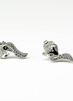 Серебряные серьги с фианитами