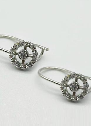 Серебряные серьги с фианитами