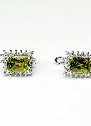Серебряные серьги с фианитами