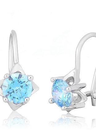 Серебряные серьги с фианитами