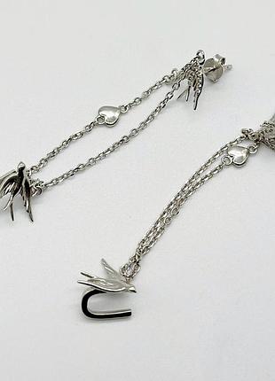 Серебряные серьги с фианитами