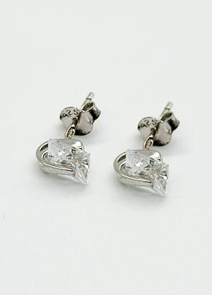 Серебряные серьги с фианитами